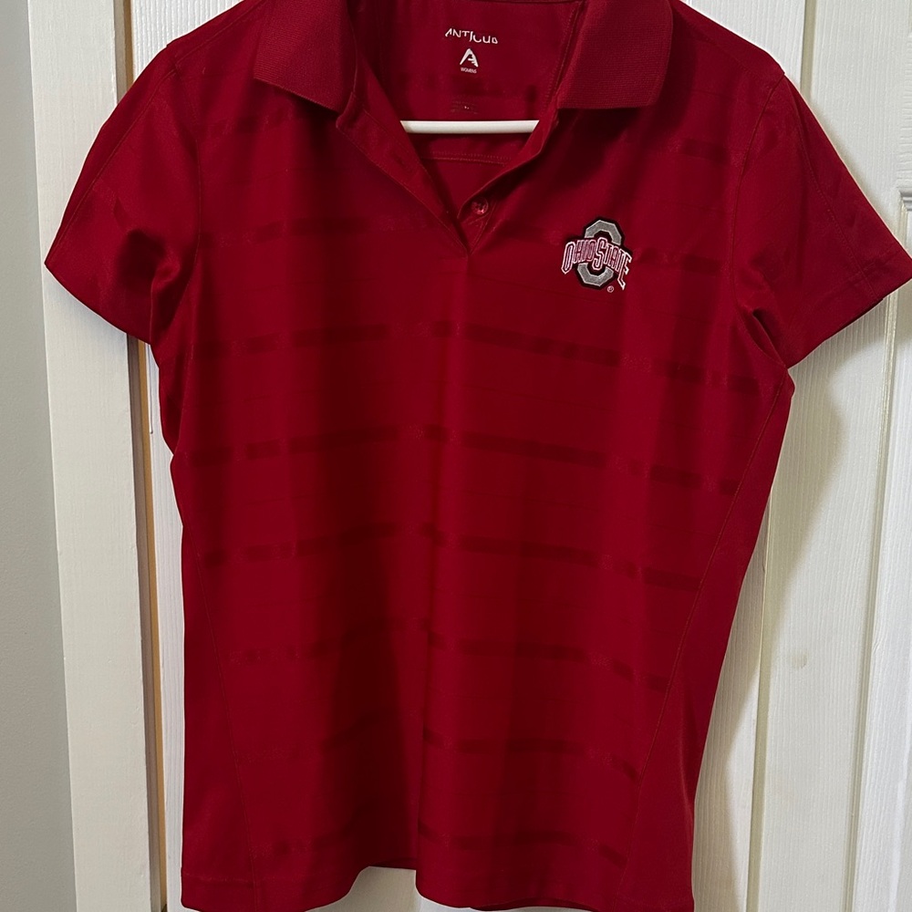 Antigua Scarlet Polo with Embroidered Emblem